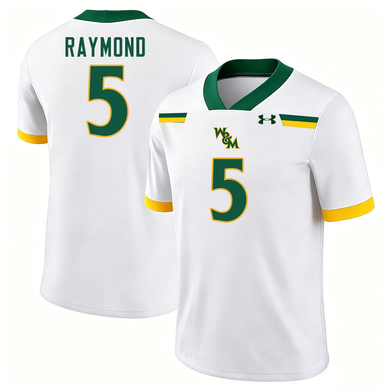 William & Mary Tribe #5 Rashad Raymond College Football Jerseys,Uniforms-White